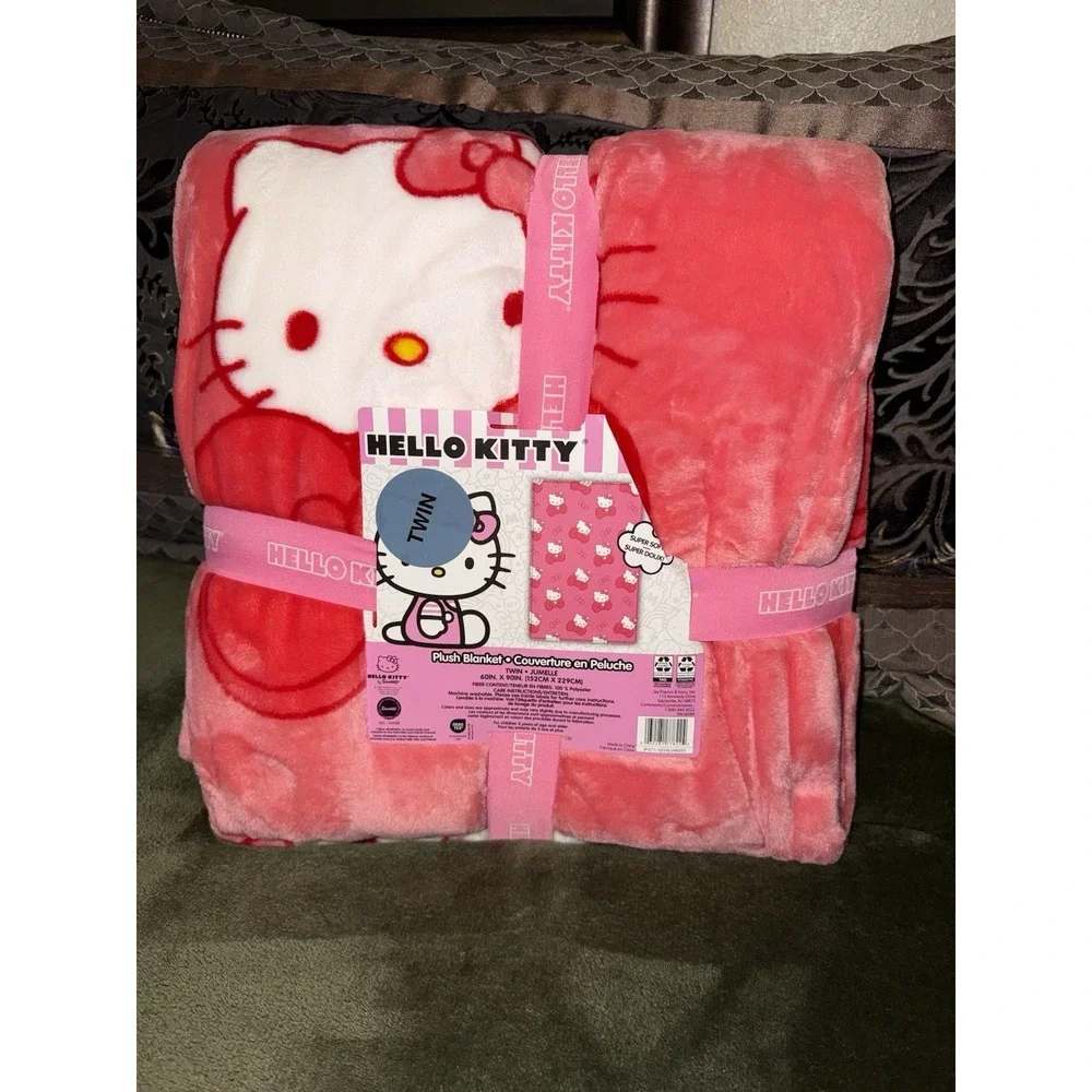Two Queen And Twin Hello Kitty With Pink  Bow Valentines Day Blankets
